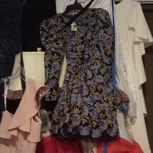 Dress the Population Floral Puff Sleeve Mini Party Dress